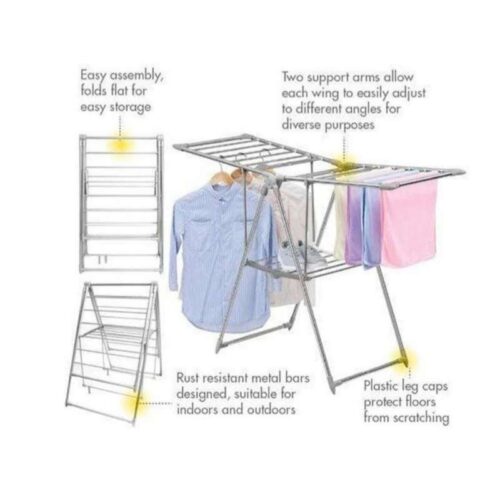 Dmart Foldable Y Cloth Drying RackBlue HurriaJ